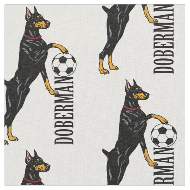 Dobermann or Doberman Pinscher dog Fabric (Close Up)