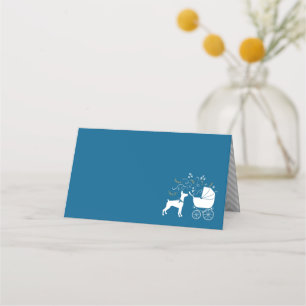 Dobermann Pinscher Baby Shower Puppy Dog Dobie  Place Card