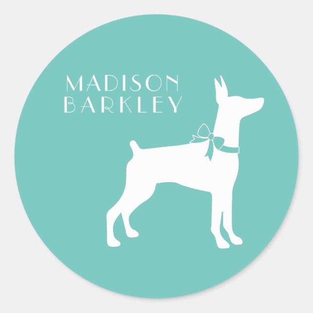 Dobermann Pinscher Dog Puppy Dobie Classic Round Sticker (Front)