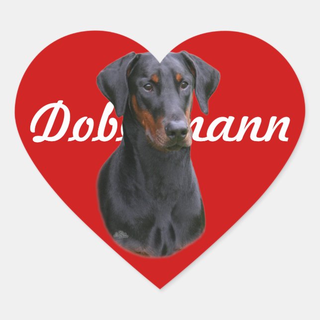 Dobermann Pinscher natural ear Sticker (Front)