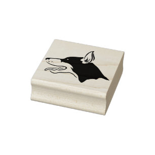 dobermann profile art stamp