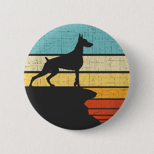  Dobermann Retro Vintage 60s 70s Dog Puppy Owner L 2 Inch Round Button