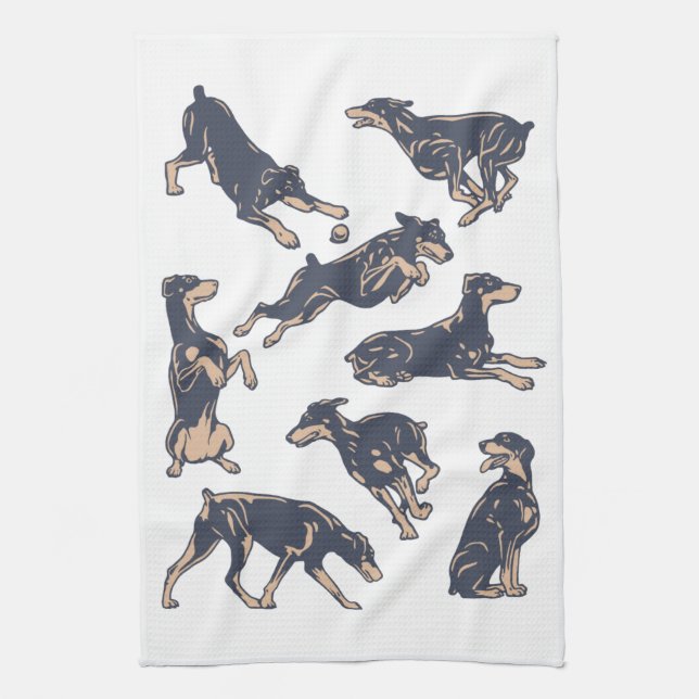 Dobes Doing Dobe Stuff Kitchen Towel (Vertical)