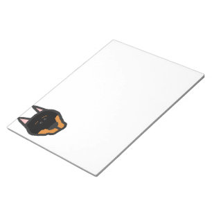 dobie 2 sided head cartoon black and rust notepad