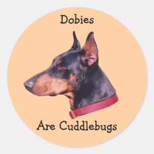 Dobies Are Cuddlebugs Doberman Pinscher Sticker