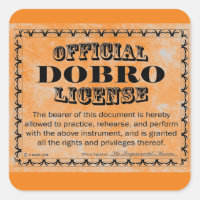 Dobro License Square Sticker