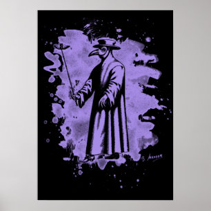 Doc beak - Plague doctor – bleached violet Poster