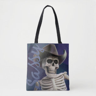 Doc Bones IS Sassy!, Cowboy Skeleton Tote Bag