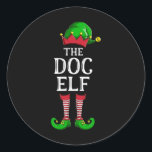 Doc Elf Matching Family Group Christmas Party Paja Classic Round Sticker<br><div class="desc">Doc Elf Matching Family Group Christmas Party Pajama</div>