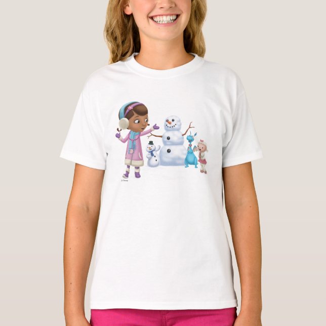 Doc McStuffins | Doc McStuffins Playing In Snow T-Shirt (Front)