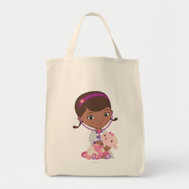 Doc McStuffins Holding Lambie Tote Bag (Front)