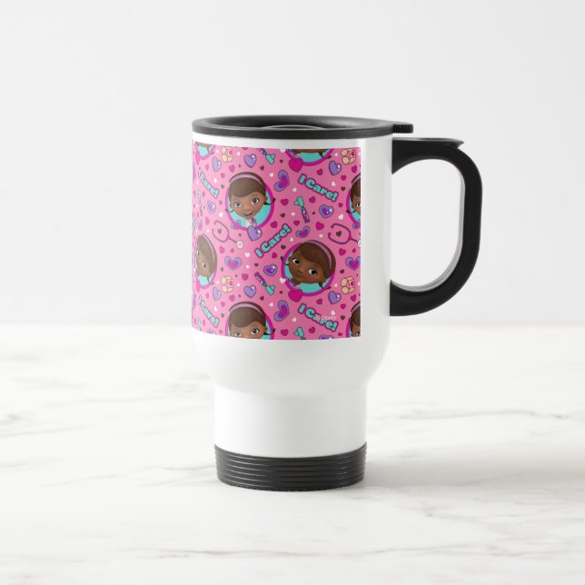 Doc McStuffins | I Care Pink Pattern Travel Mug (Right)