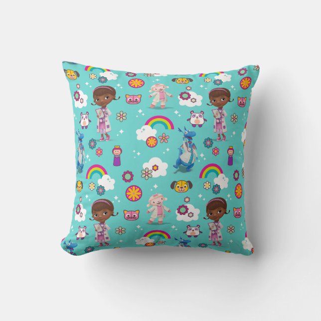 Doc McStuffins | The Care Team Pattern Throw Pillow (Front)