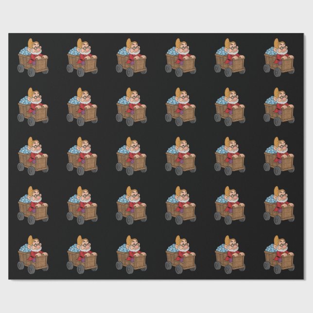 Doc Snow White Mining Cart Diamond Art Wrapping Paper (Flat)