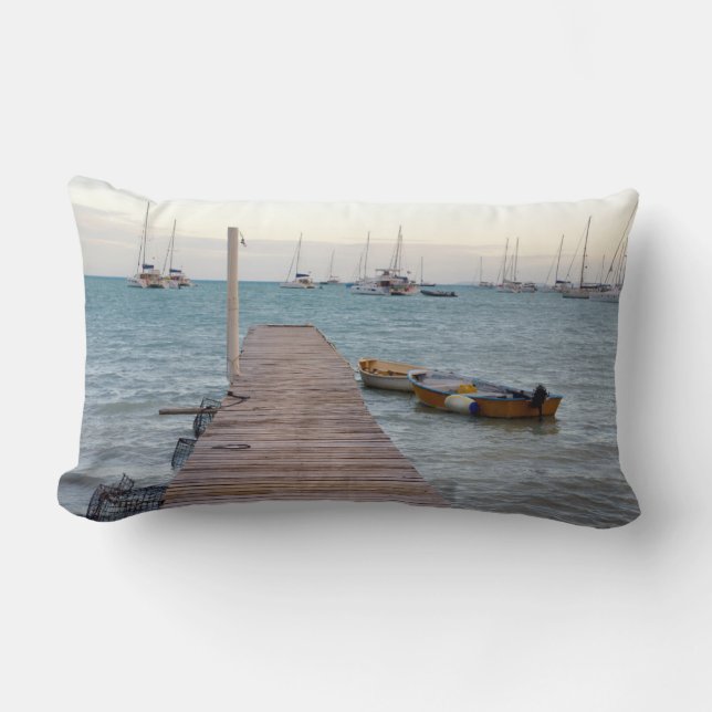 Dock and lobster pots lumbar pillow (Front)
