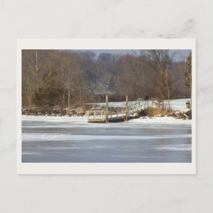 Dock by Frozen Lake Postcard