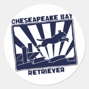 Dock Jumping Chesapeake Bay Retriever Classic Round Sticker