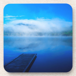 Dock on calm misty lake, California Coaster