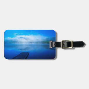 Dock on calm misty lake, California Luggage Tag