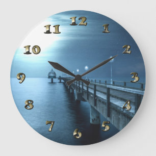 Dock on the Bay Evening Large Clock