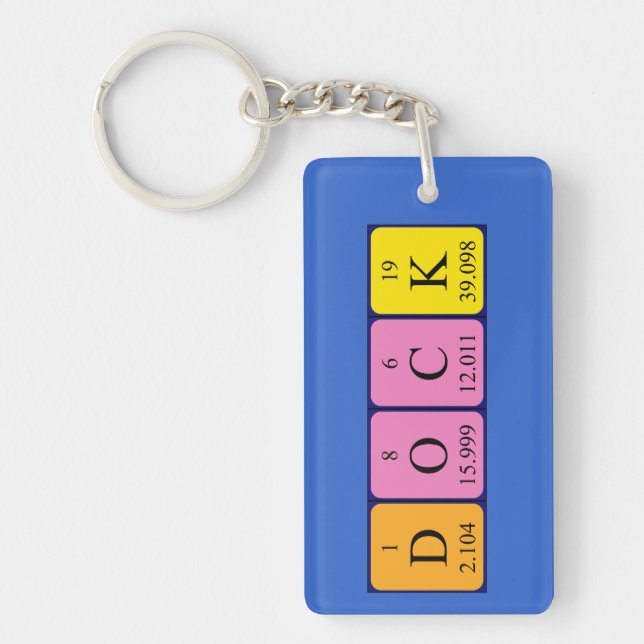 Dock periodic table name keyring (Front)
