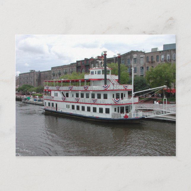 Docked Riverboat Savannah Georgia Postcard (Front)