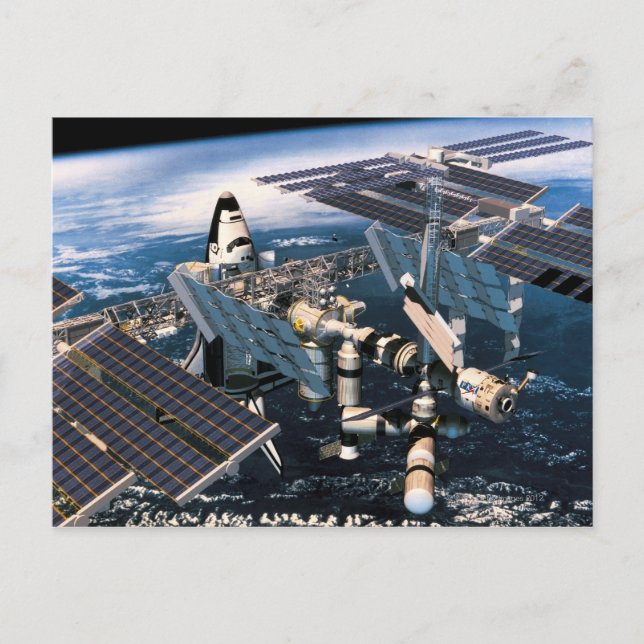 Docked Space Shuttle Postcard (Front)