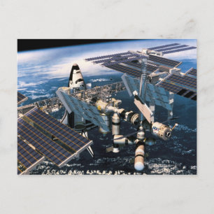 Docked Space Shuttle Postcard