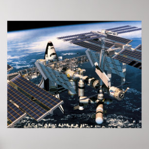 Docked Space Shuttle Poster