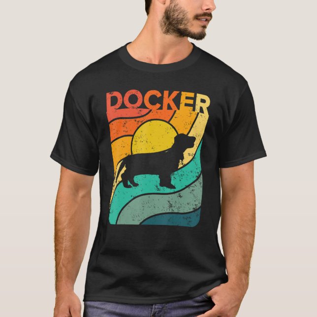 Docker Vintage Sunset Mom Dad T-Shirt (Front)