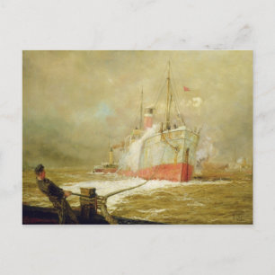 Docking a Cargo Ship Postcard