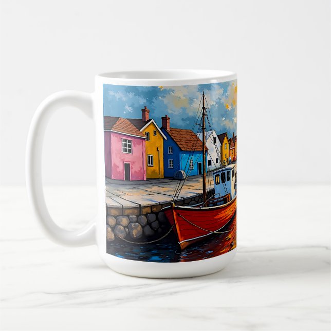 Docking Boats Coffee Mug (Left)