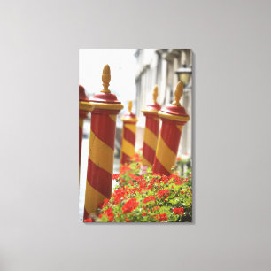 Docking Poles on Canal in Venice Canvas Print