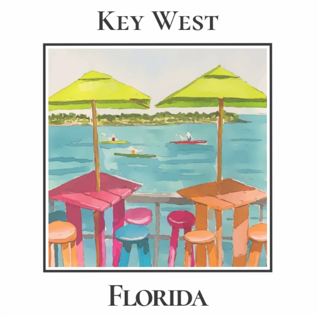 Dockside Bar, Table, Chairs, Umbrella, Key West (Front)