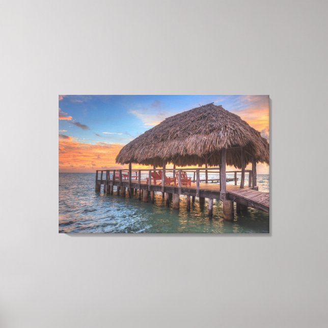 Dockside Sunrise Canvas Print (Front)
