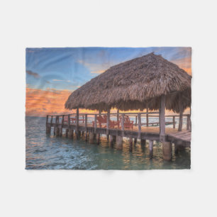 Dockside Sunrise Fleece Blanket