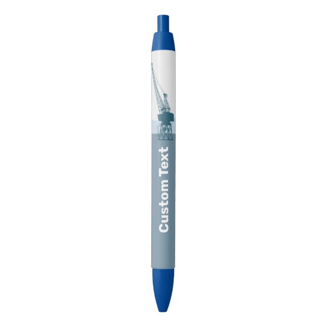 Dockyard Crane Blue Ink Pen (Front Vertical)