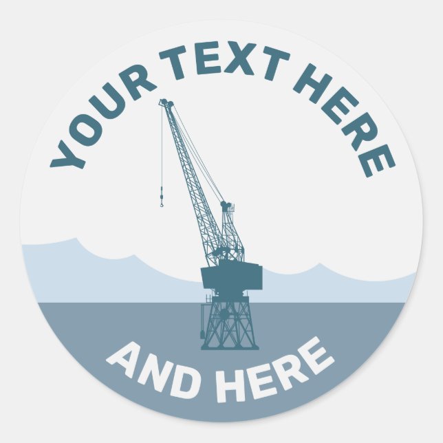 Dockyard Crane Classic Round Sticker (Front)