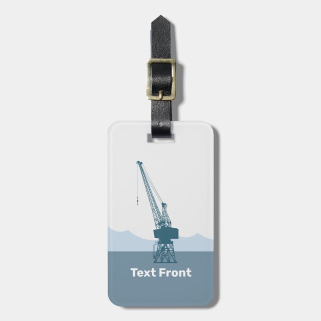 Dockyard Crane Luggage Tag (Front Vertical)