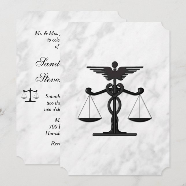 Docteur et avocat Faire-part de mariage (Devant / Derrière)
