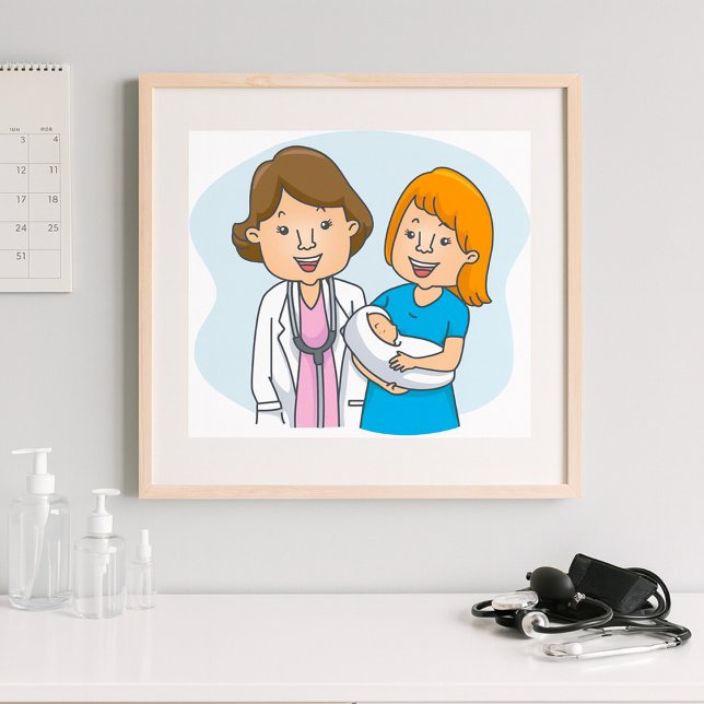 Docteur Et Nouvelle Mère Avec Une Poster Bébé (Créateur téléchargé)