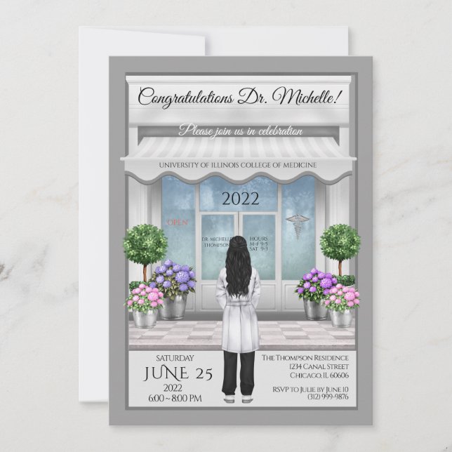 Docteur Médicale Graduation Invitation (Devant)
