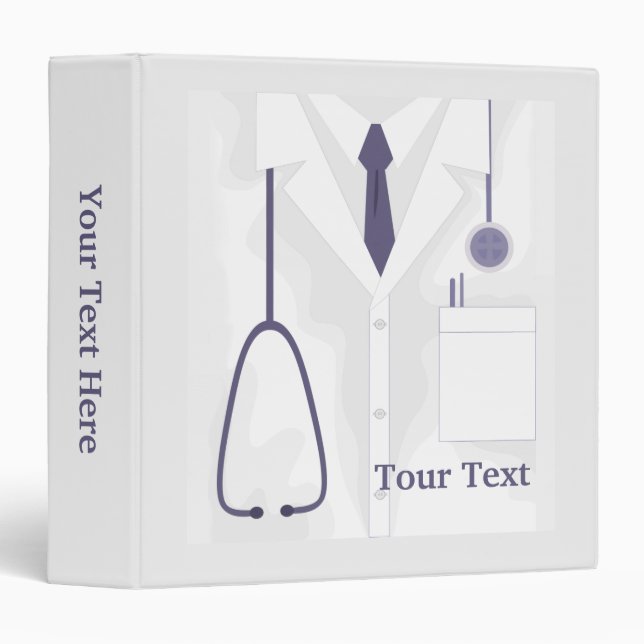 Docteur Médicale Lab Coat Classeur personnalisé (Devant/Côté)