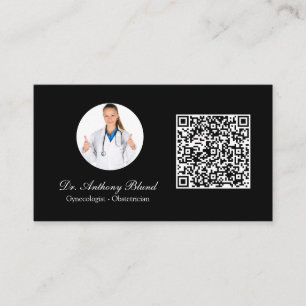 Docteur minimaliste élégant carte de visite noir