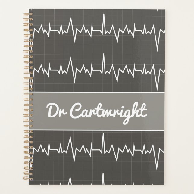 Docteur nom personnalisé ECG EKG don de coeur médi (Devant)