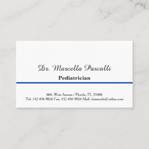 Docteur Pediatricien Carte de visite bleu