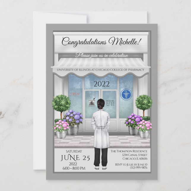 Docteur PharmD Invitation à l'obtention d'un diplô (Devant)