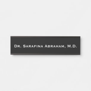 Docteur Porte de bureau Nom de la plaque Noir