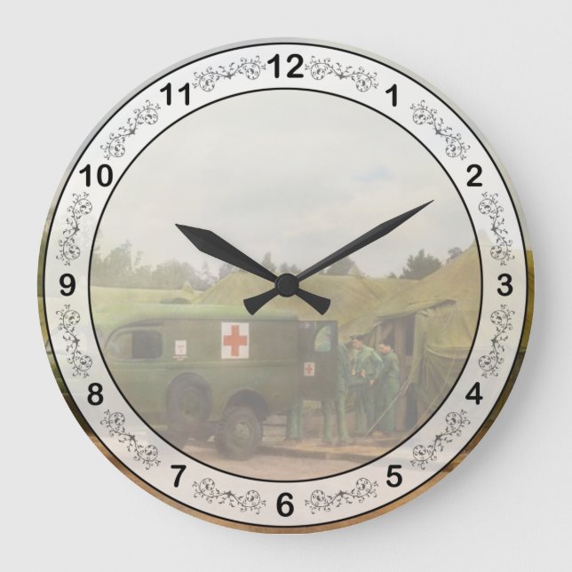 Doctor - 1942 - Transferring the patient Large Clock (Front)