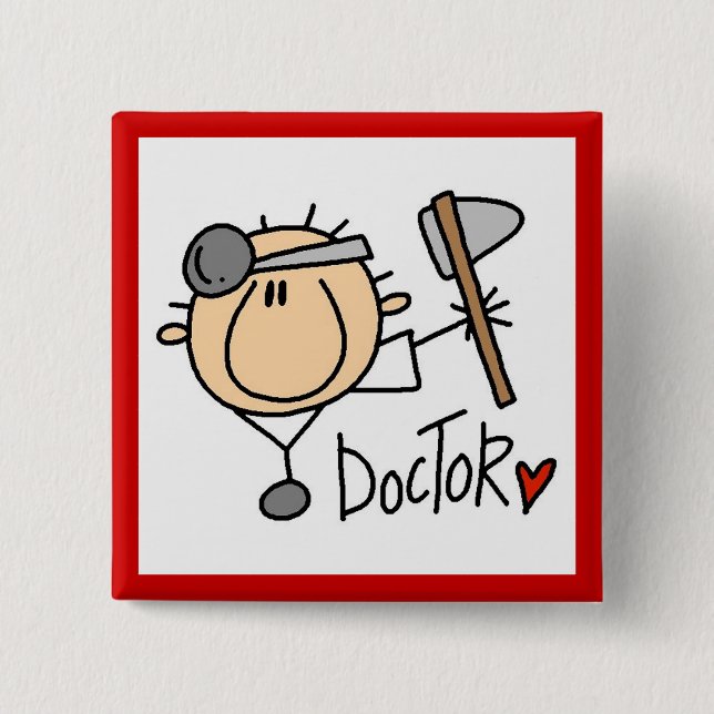 Doctor 2 Inch Square Button (Front)